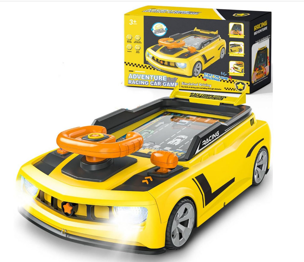 acing Adventure Car Steering Wheel Toy with Music and Light, Kids Simulation Driving Racing Car Game,Educational Birthday Gift for Boy Girl Toddler Age 3 4 5 6 7 8