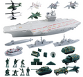 Aircraft Carrier Toy with Scale Model Warplanes Warships Military Vehicles Battleship Helicopter Planes Trucks Tank Army Men Toys for Kids Boys Girls 18 Inches