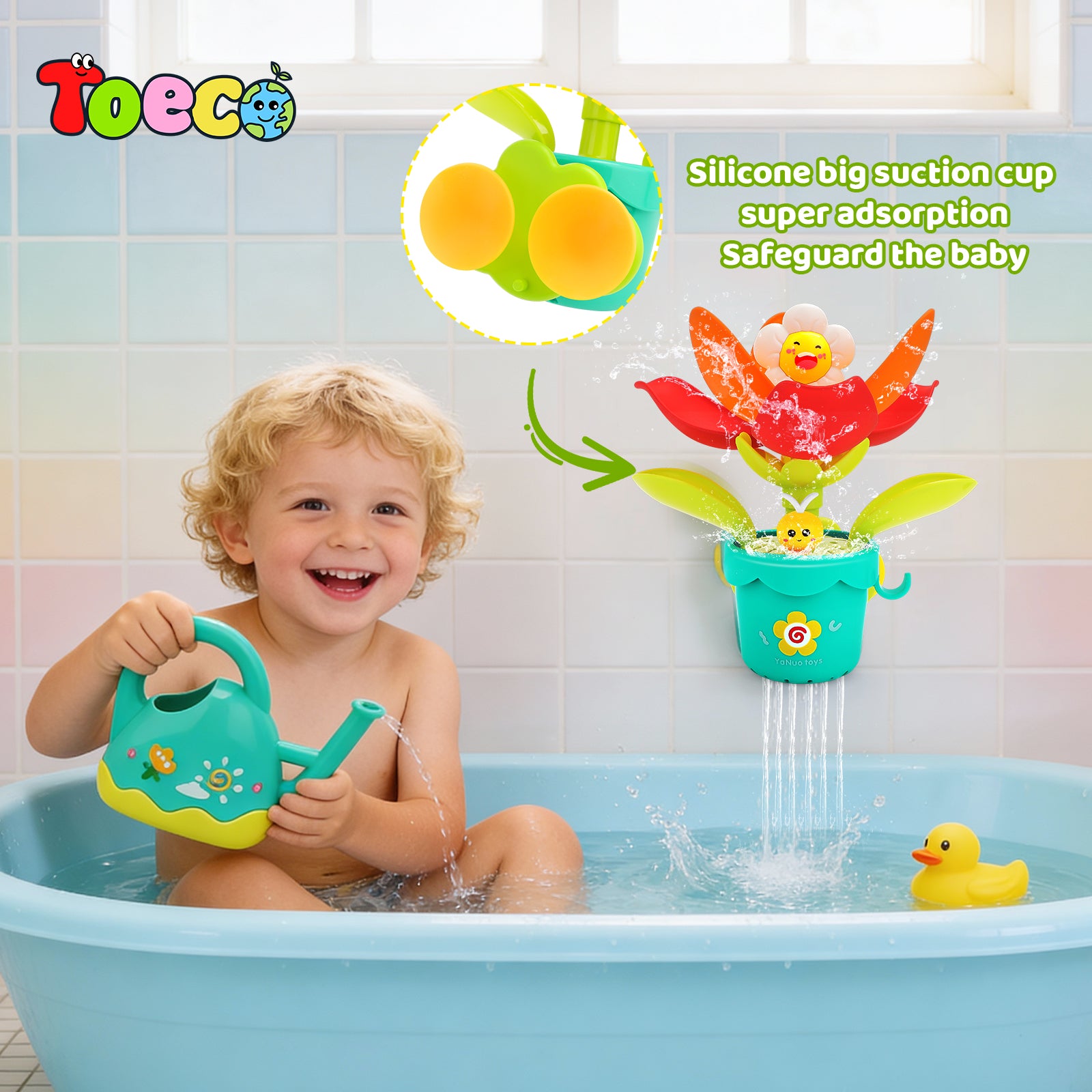 TOECO Sunflower Bath Sprinkler Toy